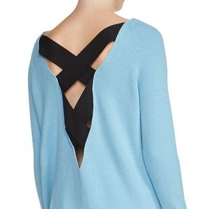 Maje Cross Back Moon Sweater in Blue Sky